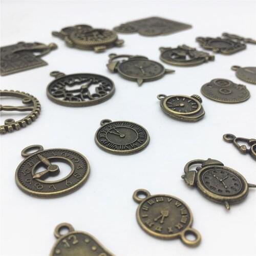 10pcs Mix Punk Clock Charms Metal Alloy Vintage Watch Clock Pendant DIY Findings Jewelry Making
