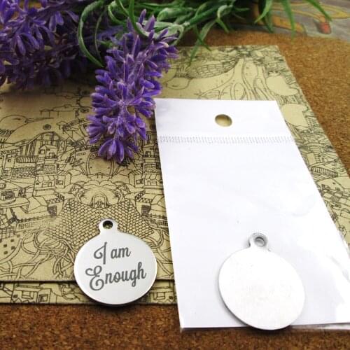 20pcs--"I am enough"stainless steel charms more style for choosing DIY Charms pendants for necklace
