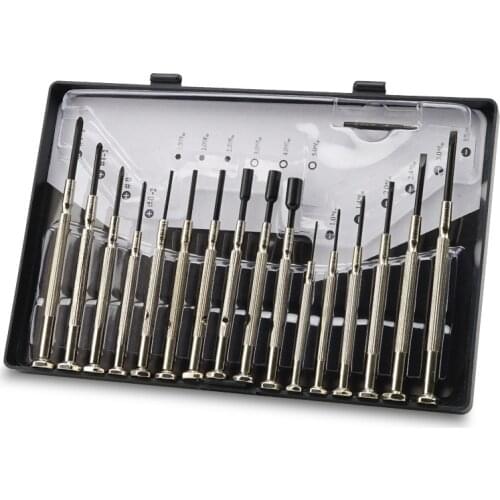 16pcs Precision Mechanic Screwdrivers Watchmaker Tool Box Set mMechanic Replacement Tool For Watch Glasses Cell Phones