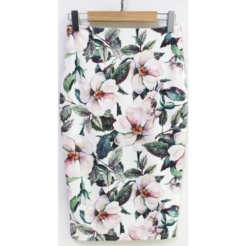 2019 Fashion New Women Floral Printed Casual Pencil Skirt Summer High Waist Bodycon Mini Skirts