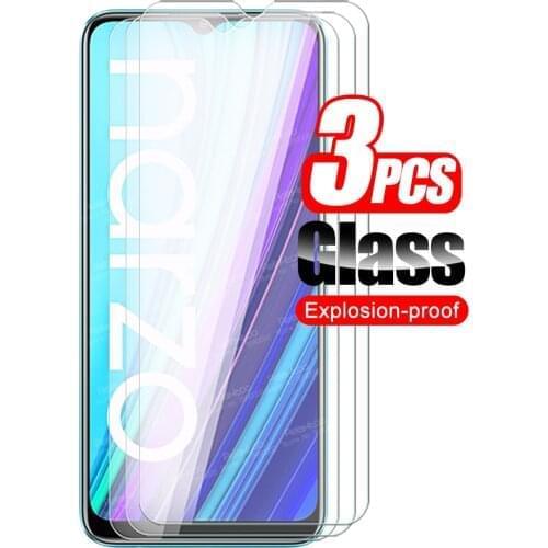 3pcs Protective Tempered Glass For Oppo Realme Narzo 30A Glass Screen Protector Realmi Realmy Narzo30A 30 A 30A Armor Cover Film