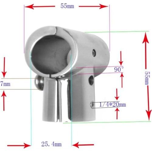 4Pcs 316 Stainless Steel Boat Marine Handrail 90 Degree Tee Fitting Hardware 25mm Tube