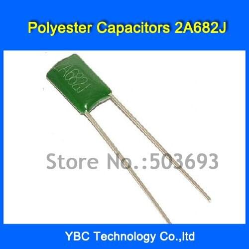 500pcs/lot Polyester Film Capacitor 2A682J 100V 6.8NF 6800PF
