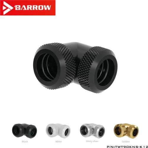 Barrow black / bright silver / white / gold 12MM90 degree double head hard tube hand screw docking station TWT90KNS-K12