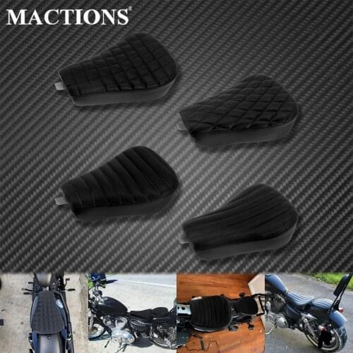 Motorcycle Black Driver Leather Pillow Solo Seat Cushion For Harley Sportster Forty Eight XL1200 XL883 XL 883 72 48 2004-2015