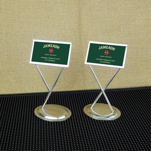 Stainless Steel Food Name Card Holder Table Menu Card Holder Stand Buffet Table Paper Tag Label Holder Padded Desk Sign Holder