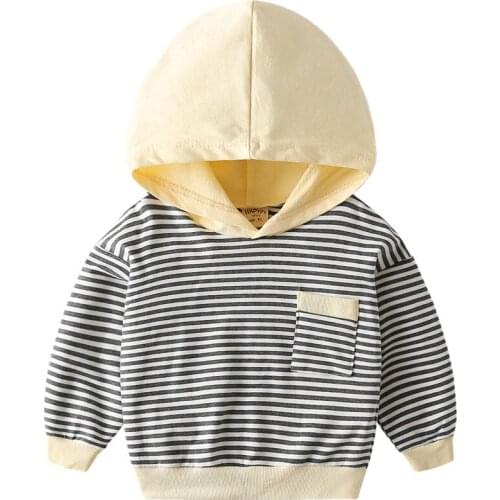 LZH Childrens Clothing Boys Sweater 2021 New Autumn Boys Striped Hoodie Baby Pullover Tops Cotton Casual Sweatshirt 1-5 Years