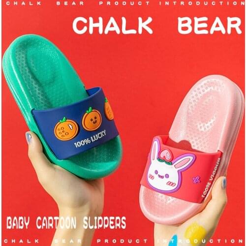 Childrens Sandals And Slippers 2021 Summer New Cute Cartoon Rabbit Bear Boy Girl Bath