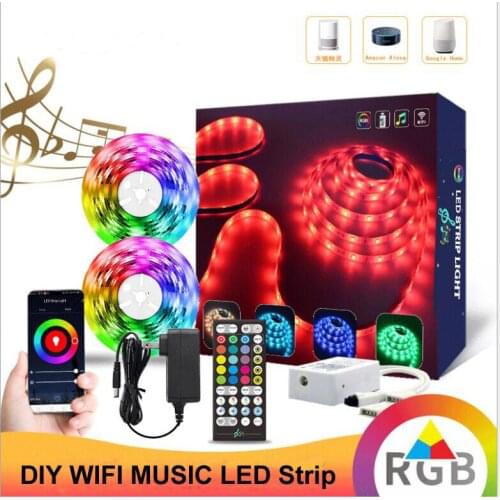 DIY DC12V WIFI Musical SMD RGB LED strip Linear ribbon light 150LED/Roll 36watt 5M/Roll IP65 waterproof strip