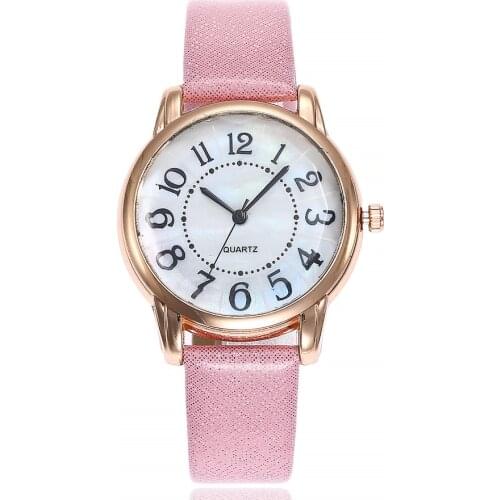 Dropshipping Women Arabic Numbers Watch Ladies Leather Quartz Analog Wrist Watches Female Clock Relogio Feminino Reloj Mujer