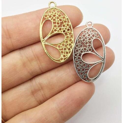 Eruifa 10pcs 17*27mm Nice Oval Shape Zinc Alloy Necklace,Earring Bracelet Jewelry DIY Handmade 2 Colors