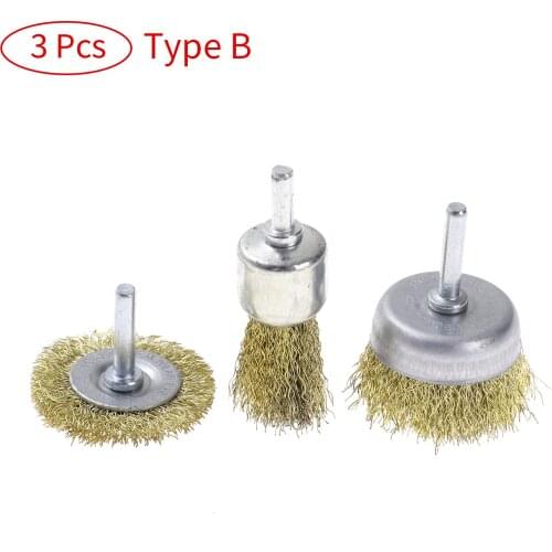 Heavy Duty Rust Burrs Cleaning Tool Steel Wire Wheel Brushes Kit Hand Drills Protector Polishing Wire Brush for Drill Attachment