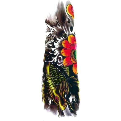 Carp jumping gantry waterproof Temporary Tattoos men Fishing Harajuku Fake Tattoo henna animal temporary tattoo tatuagjes