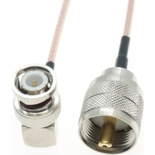 UHF Male PL259 To BNC Male Right Angle Jumper Coaxial RG316 Extension Cable Pigtail