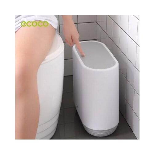 Ecoco Large Capacity 10L Trash Cans For The Kitchen Bathroom Wc Garbage Rubbish Bin Dustbin Bucket Crack Press-Type Waste Bin