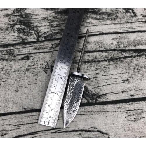 Freewolf 3.15 Inch DIY VG10 Damascus Steel Blade With Stainless Steel Knives' Handle Head H0141