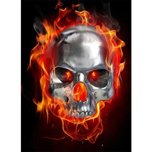 Hot Sell Personality Car Sticke Skull on Fire Accessories Vinyl PVC 14cm*10cm Motorcycle Waterproof Reflective Car Window Decal