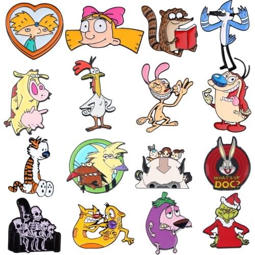 LT802 Cartoon Anime Manga Icons Cute Enamel Pins Brooches Backpack Bags Badge Fashion Lapel Jewelry Kids Friends Birthday Gifts