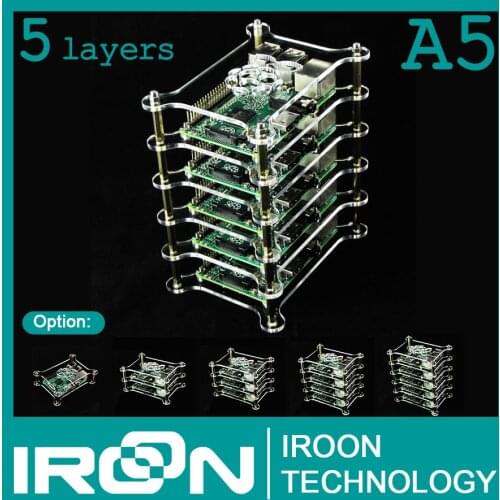 2/3/4/5 layer Raspberry PI 4 case Box modle B multi-layer Acrylic multi-slice matrix array cabinet enclosure housing Cover Shell