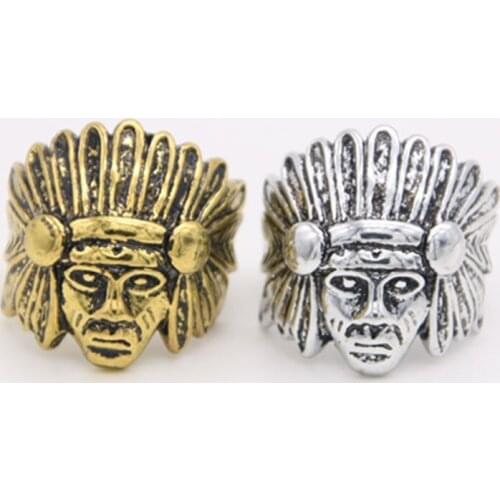 Fashion punk antique ring, Trendy Artistic head ring, mens ring for men and women