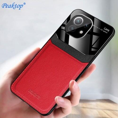 Fashion Case for Xiaomi Mi 11 Lite 11 Pro 11i Leather Mirror Glass Shockproof Phone Back Cover for Xiaomi Mi 11 Ultra 5G