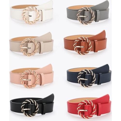 Women Fashion Adjustable High Quality Round Belt 8 Colors Can Be Matched Coat And Jeans Stdies Strap 2021