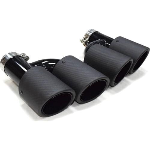 1 Pair Exhaust Tip fit for Audi A4 A5 A6 A7 Exhaust Pipe up S4 S5 S6 S7 Tailpipe Car Exhaust Matte Carbon Fiber Muffler Tip