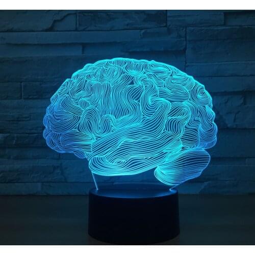 New Brain Shape 3D Illusion Lamp 7 Color Change Touch Switch LED 3d Night Light Acrylic Desk lamp Atmosphere Lamp