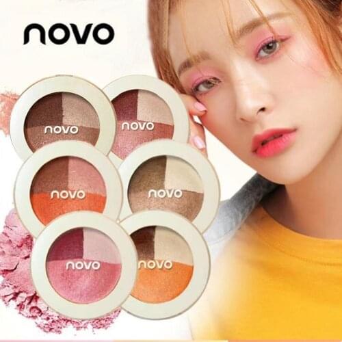 NOVO Brand Shimmer Eyeshadow Makeup Baking Long Lating 3 Color Eye Shadow Palette Waterproof Dry Wet Amphibious Cosmetic