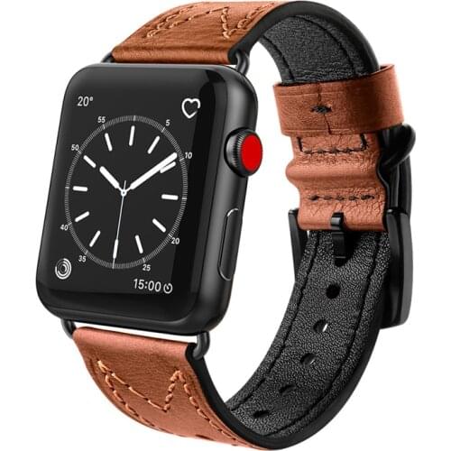 Genuine Leather strap for apple watch band 44mm 40mm 42mm 38mm M line bracelet iwatch series 5/4/3/2/1 watchband Accessories