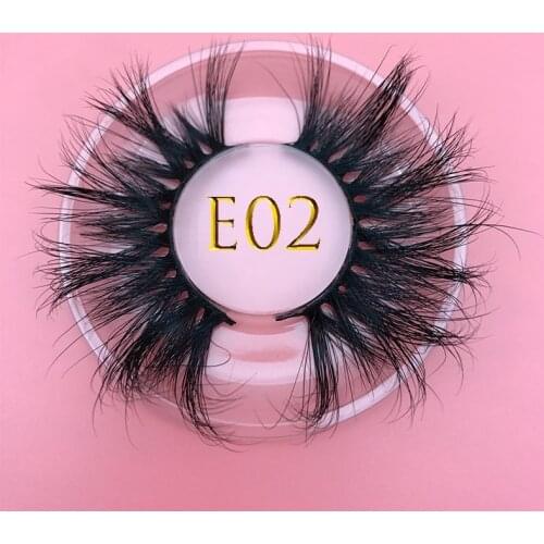 E02 mikiwi extra lengte fluffy mink eyelashes16styles 25mm3D handmade real mink eyelash full strip thick dramatic false eyelash