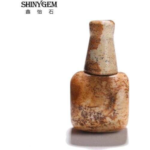 ShinyGem 14/16/18/20mm Picture Stone Guru Beads 3 Hole Buddha Mala Spacer Beads Natural Stone Beads For DIY Jewelry Making 1 pcs