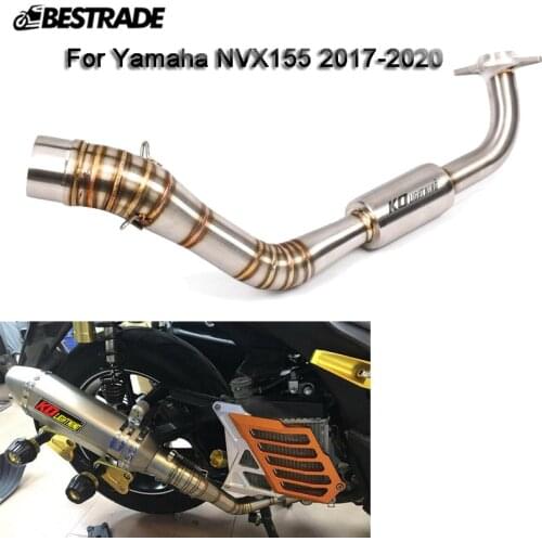 Header Pipe For Yamaha NVX155 AEROX155 2017-2020 Motorcycle Exhaust Connection Link Tips Front Middle Tube Slip On 51mm Mufflers