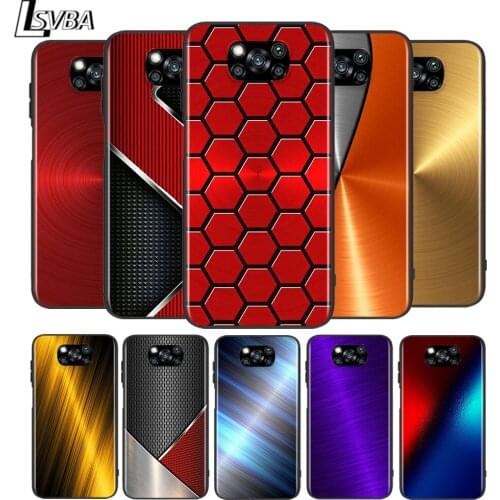Red Blue Brushed Metal for Xiaomi Poco X3 NFC X2 M3 M2 F2 Pro C3 F1 A2 Lite A1 Mix3 Play Silicone Soft Black Phone Case