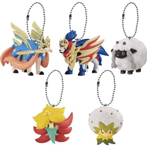 TAKARA TOMY Pokemon Sword Shield Anime Figures T-ARTS Gashapon Keychain Pendant Toys Zacian Zamazenta Wooloo Gossifleur Eldegoss