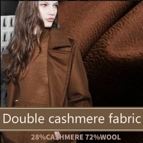 Dark camel wavy cashmere fabric meter winter coat jacket wool cashmere fabric 150 cm wide wool fabric wholesale cashmere cloth