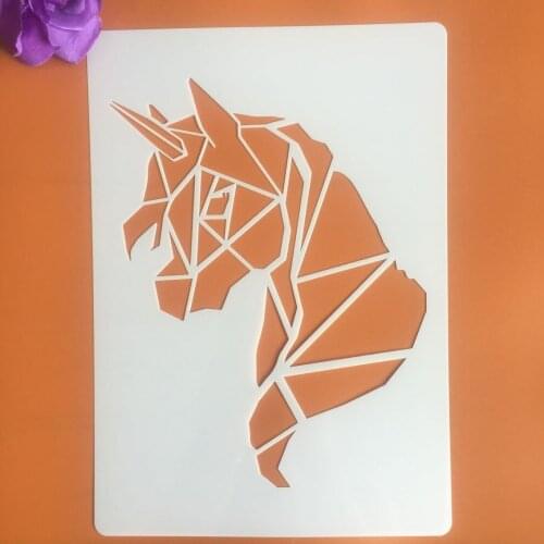 A4 29 * 21cm unicorn Mandala DIY Stencils Wall Painting Scrapbook Coloring Embossing Album Decorative Paper Card Template
