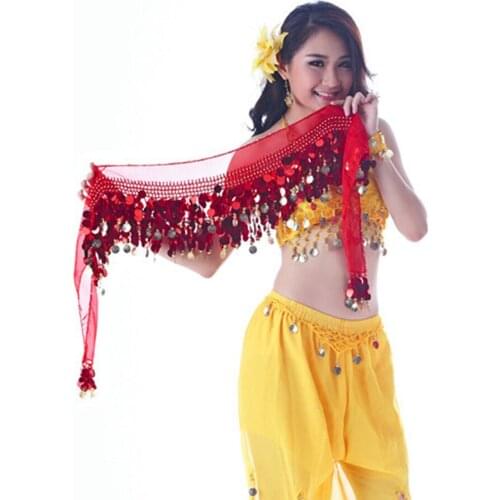 2020 New Sequins Tassel belly dance scarf Women belly dance clothes Accessories Lady belly dance Waist Chain Belt YD007