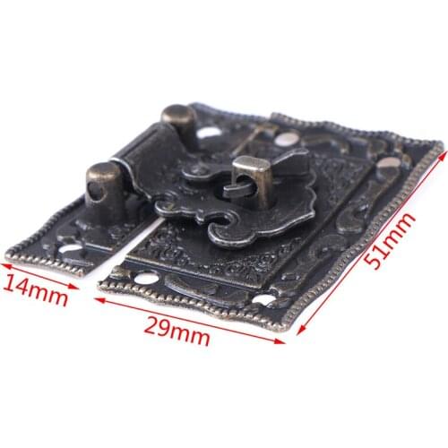 1Pc Antique Lock Box Suitcase Toggle Latch Buckles Wooden Box Lock Bronze Tone Home DIY Wood Working 51*43mm