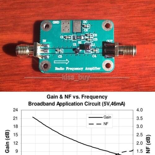 100mhz-4000MHz NF: 0.6 LNA Broadband RF low-noise power Amplifier Module for FM HF VHF UHF Ham Radio Amplifier