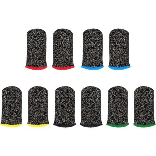 2pcs 24-Stitch Breathable Mobile Game Controller Finger Sleeve Cover Anti-Skid Touch Screen Finger Thumb Glove for PUBG