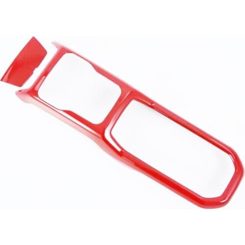 2PCS NEW Red Front Gear Shift Box Water Cup Holder Cover Trim for Jeep Wrangler JL 2018 2019 it fits left hand drive cars only