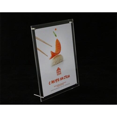 6inch Desktop Acrylic Photo Frames Plexiglass Poster Advertising Display Transparent Clear Design Table Menu Stand Poster Frame