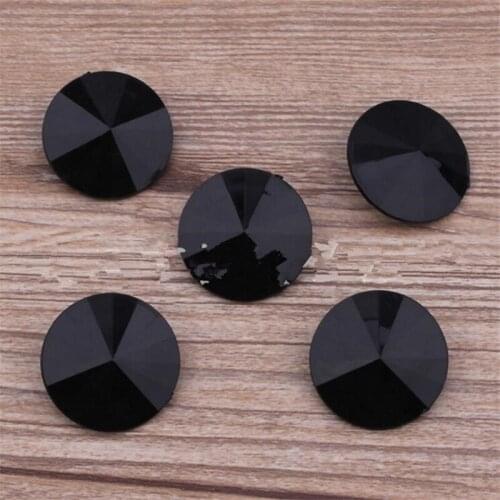 6MM-30MM DIY Bling Black Color Satellite Faceted Acrylic Rhinestones Pointback Acrylic Stone Hand Craft Art Decoration
