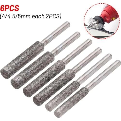 6ps/Set Diamond Chainsaw Grinding Head Polishing Sharpener Burr File Chain Saw Carving Grinding Tools