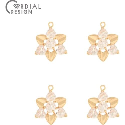 Cordial Design 20Pcs 12*16MM Jewelry Accessories/Earring Findings/Charms/DIY Making/Genuine Gold Plating/Hand Made/CZ Pendant