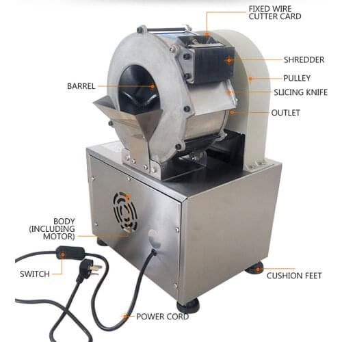 Automatic Electric Potato Slicer Cutter Shredder Commercial Vegetable Potato Carrot Cutter Electric Ginger Slicer Machine