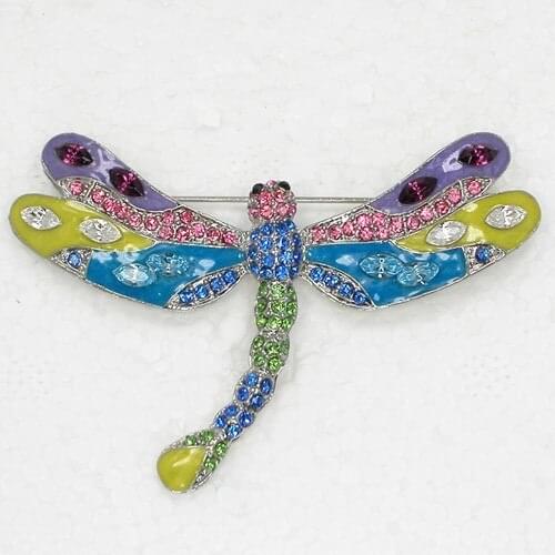Dragonfly Brooch Colorful Rhinestone Pin brooches C983 E