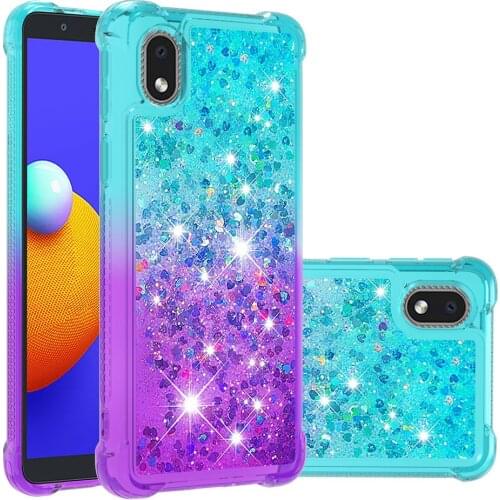 Gradient Quicksand Liquid Glitter Case For Samsung Galaxy A01 Core Shockproof TPU Bumper Clear Phone Cover Funda