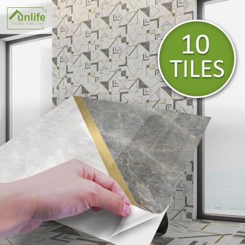 Funlife® BRILLIANT™ 15/20cm White Line Marble Tile Sticker Self-adhesive Waterproof Wall Sticker for Kitchen Bathroom Home Decor
